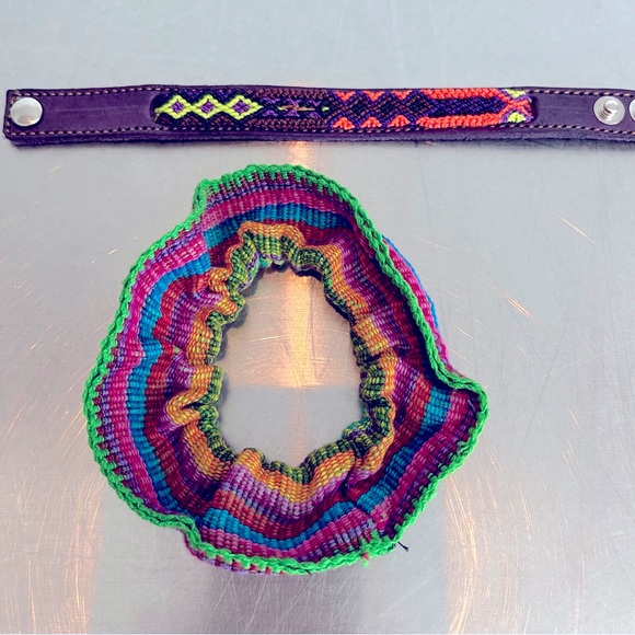 LEATHER BRACELET & Scrunchie SET - NEW - Picture 4 of 5